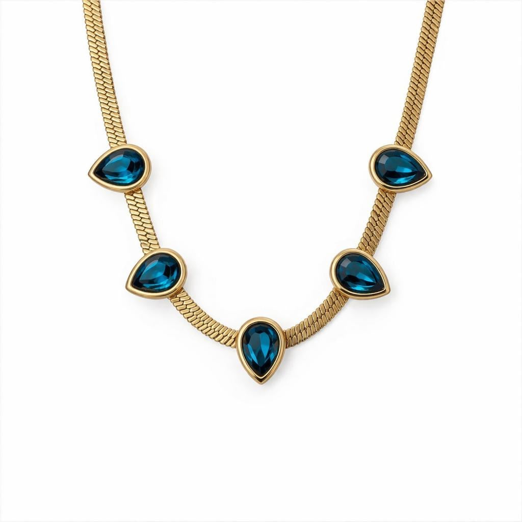 Geometric water droplets necklace