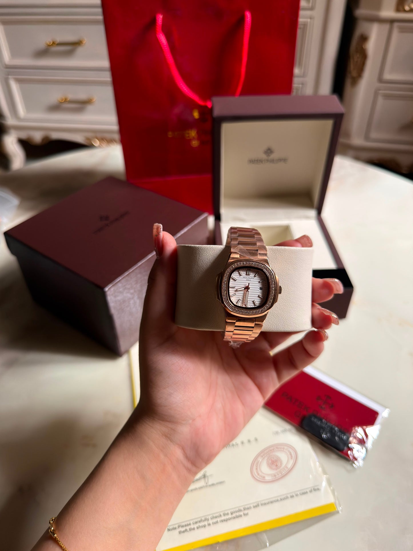 Patek Philippe Nautilus Rose Gold -Lux&Co (With Box & Proper Packaging)