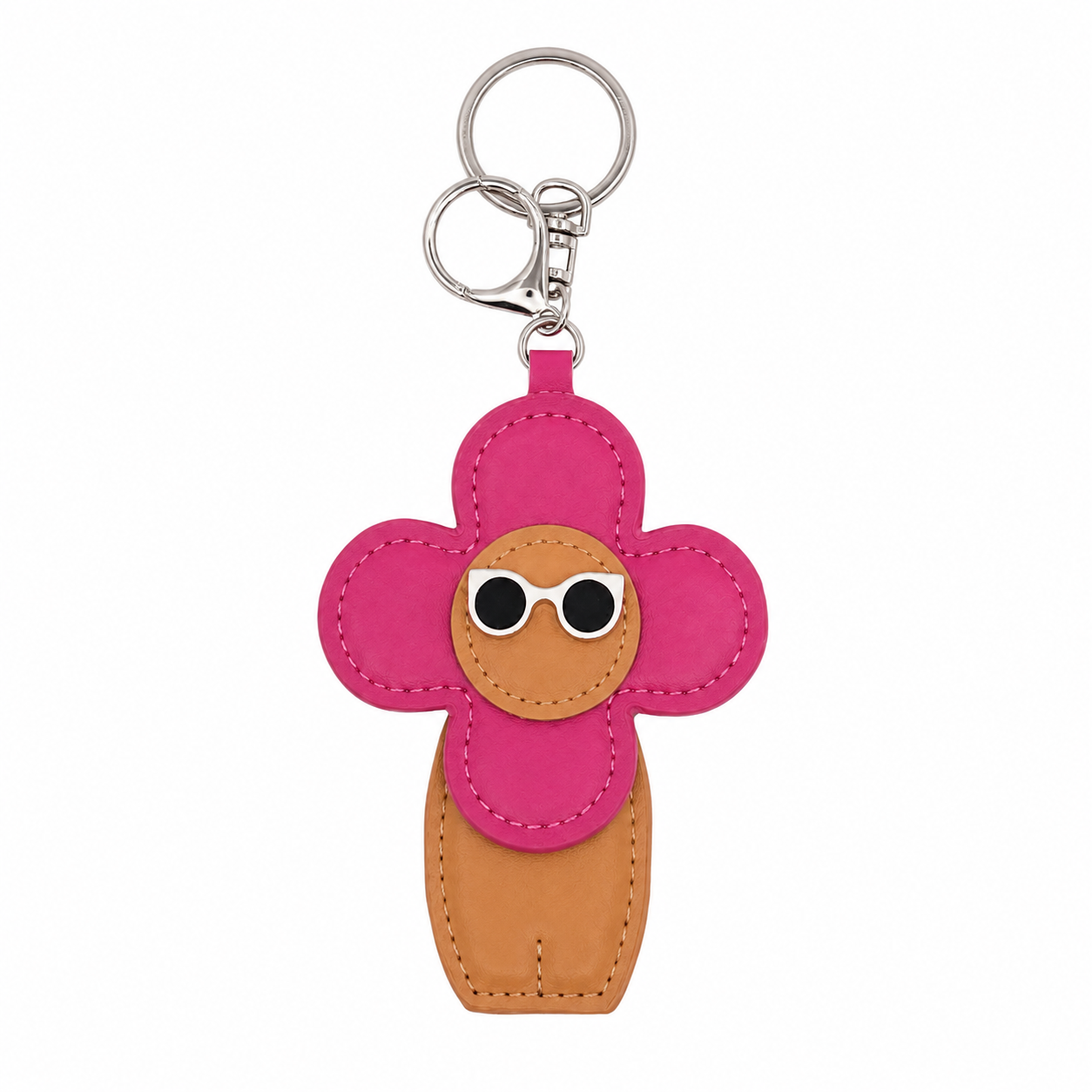 Flower Doll Leather Keychain Bag Charm