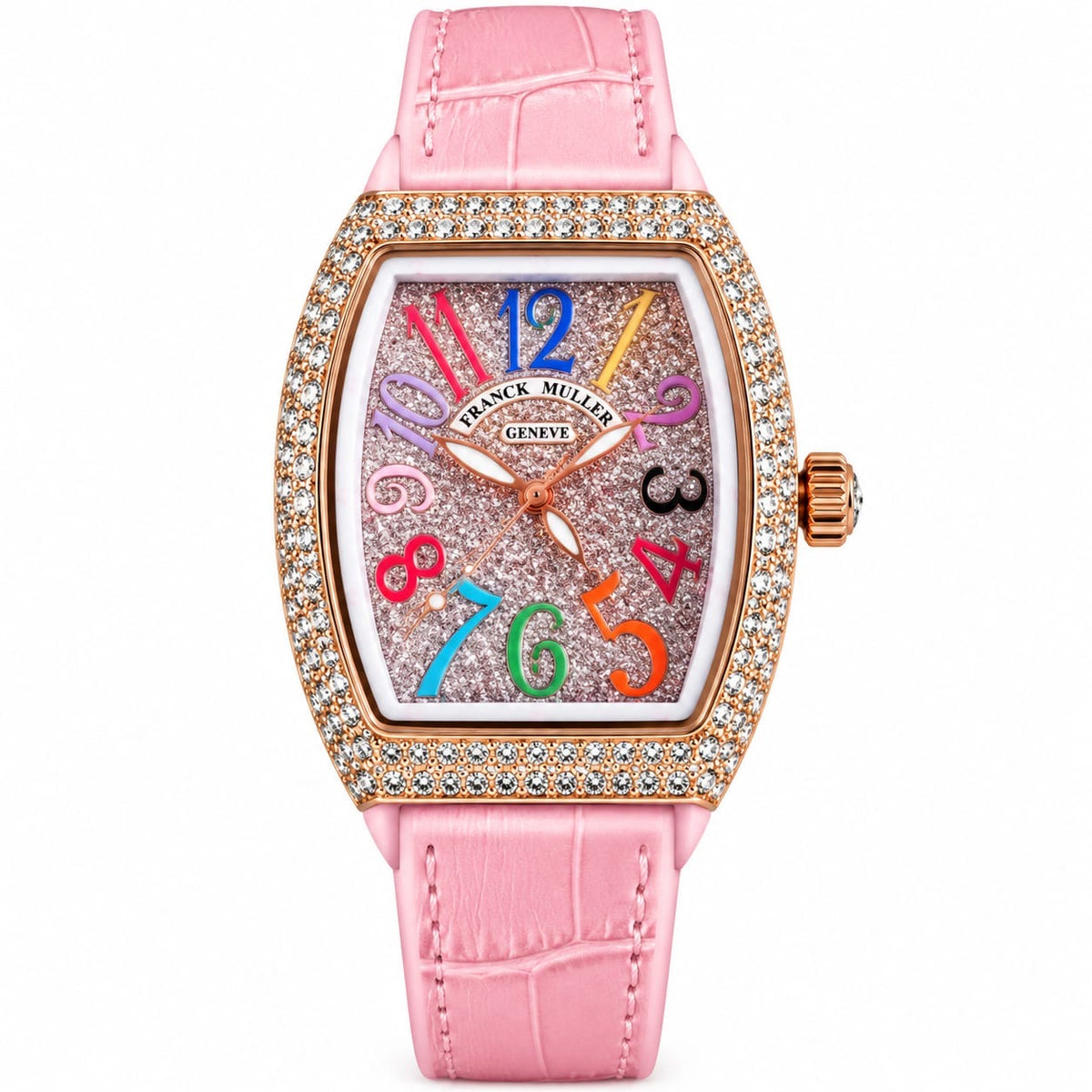 Candy Pink Multicolors Franck Muller Watches( With box & Proper Packaging)