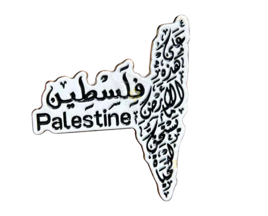 Palestine Map with Calligraphy – 30×26mm  Metal Phone Sticker