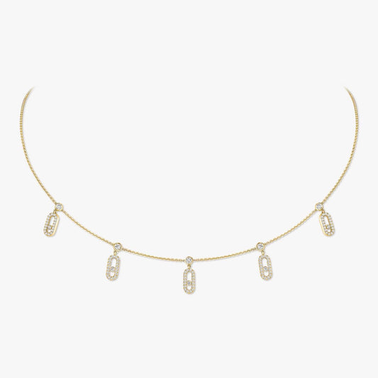 Messika MOVE UNO PAVÉ DROP PENDANT CHOKER Necklace