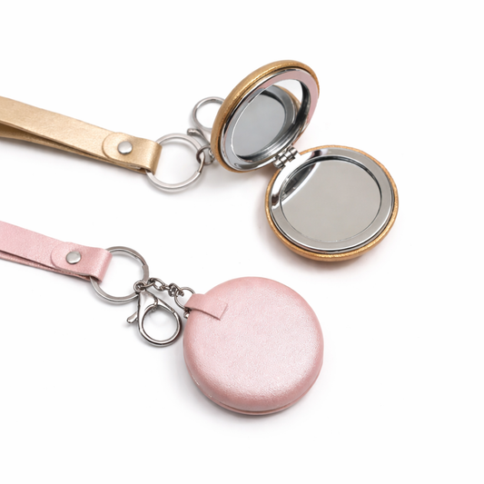 Pink Mirror bag charm keychain