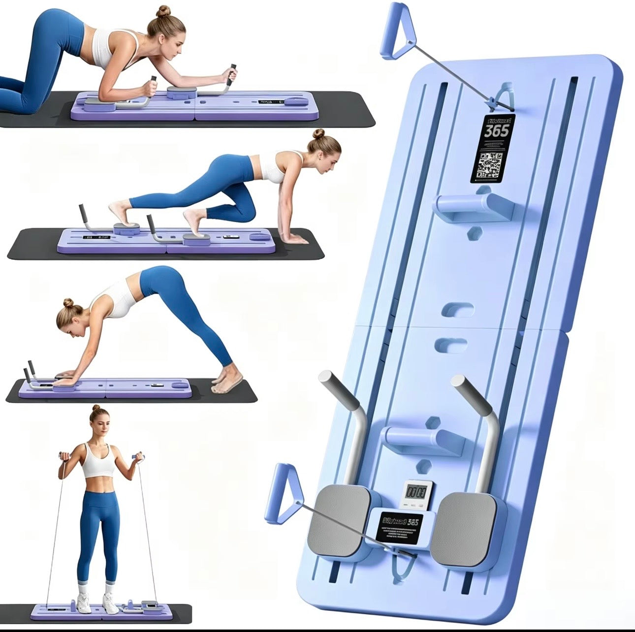 MULTIFUNCTIONAL PILATES BOARD ABDOMINAL EXERCISE PUSHUP BOARD 8IN1 - AUTOMATIC REBOUND FULL-BODY WORKOUT MACHINE FOR MEN & WOMEN