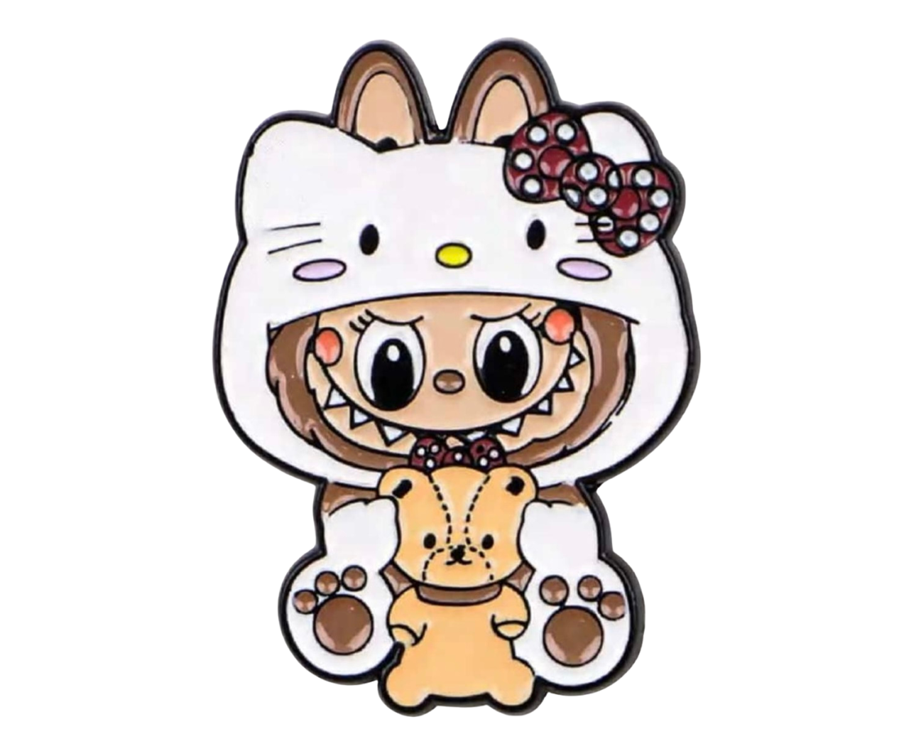 Cartoon Girl in Hello Kitty Outfit – 30×22mm  Metal Phone Sticker