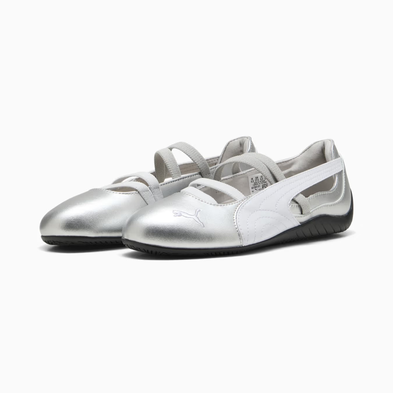 Puma Silver-White Speedcat Ballet Metallic Shoes Women