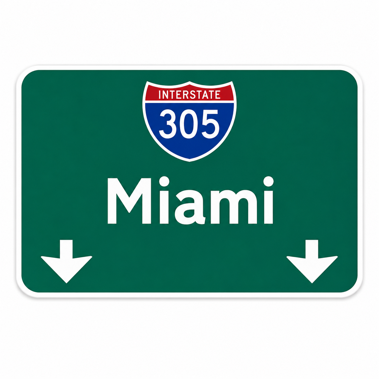 Miami Highway Sign Metal Phone Charm Sticker