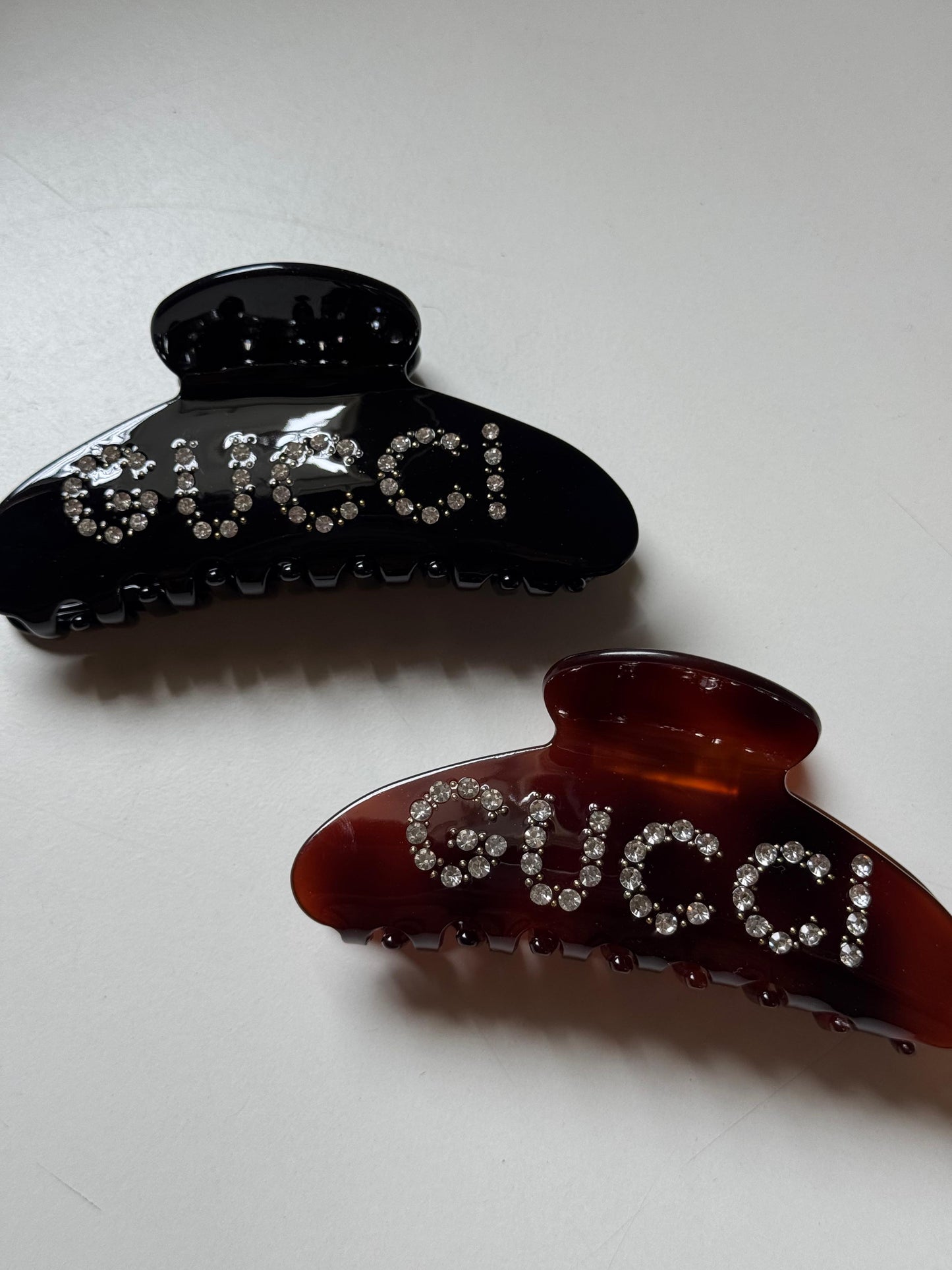 Gucci Crystal Logo Hair Claw Clips