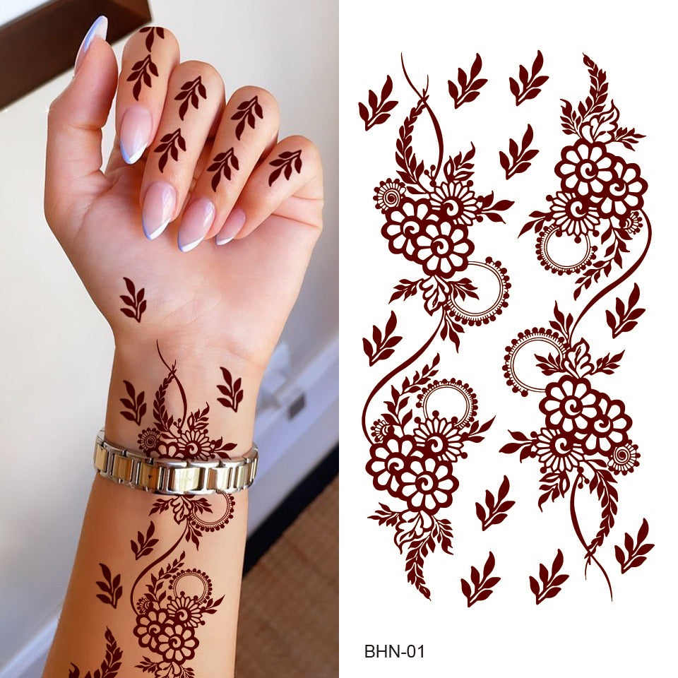 Maroon Floral Bracelet Vine Mehndi Design