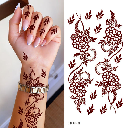 Maroon Floral Bracelet Vine Mehndi Design