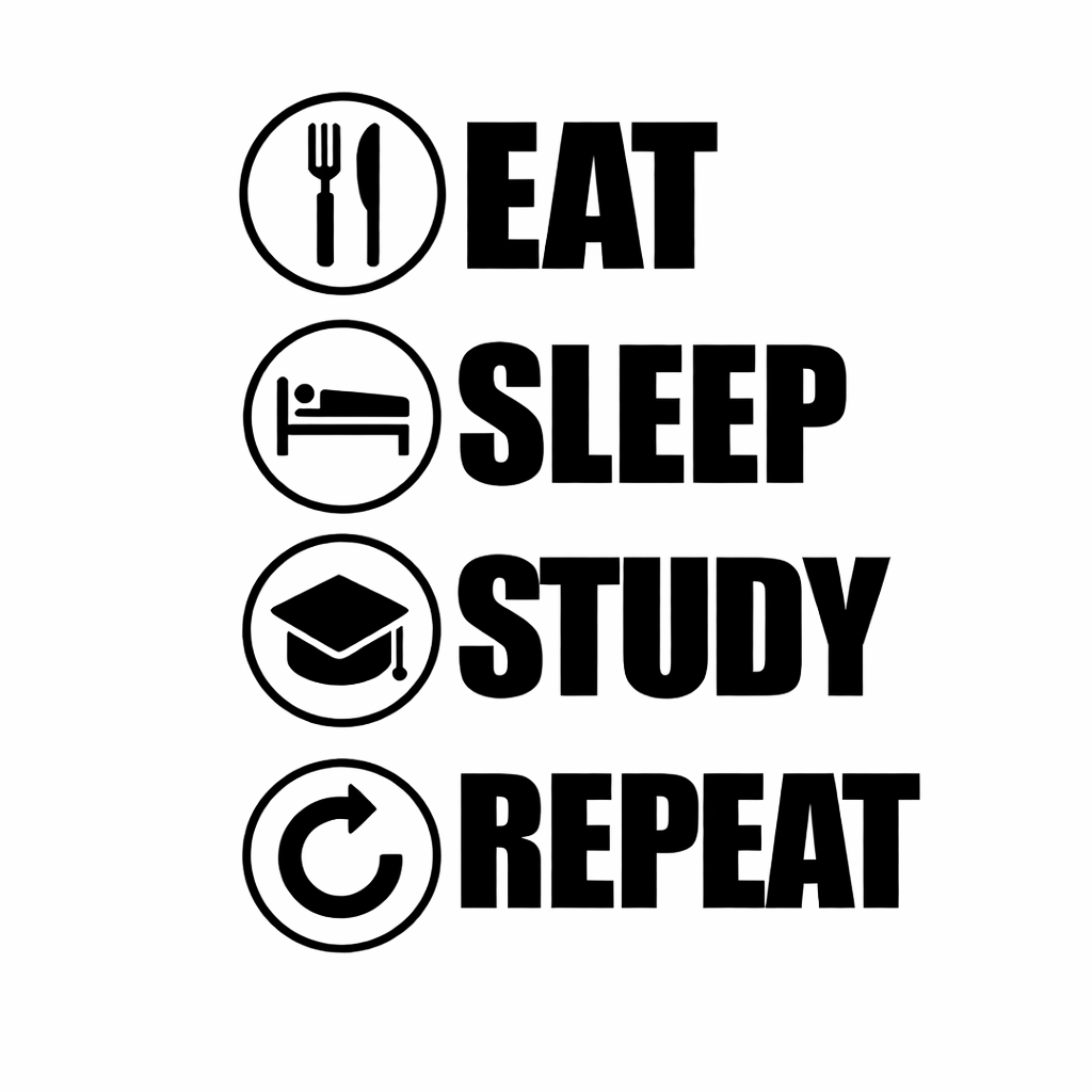 Eat Sleep Study Repeat Metal Phone Charm Sticker