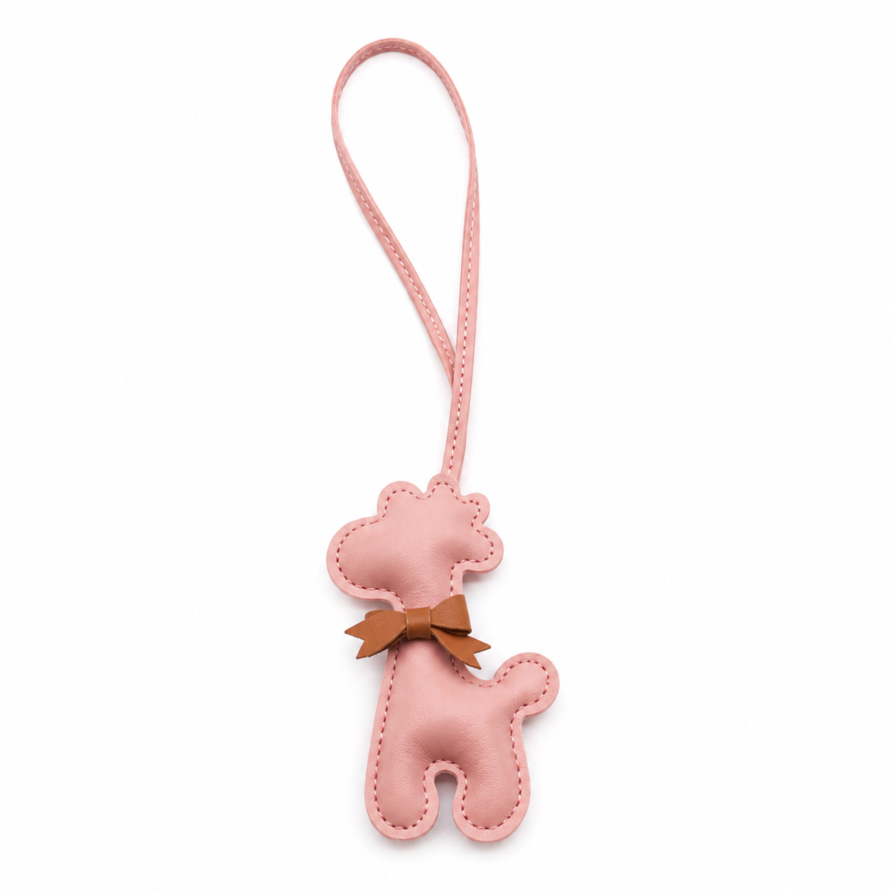 Teddy Bow Leather Loop Bag Charm