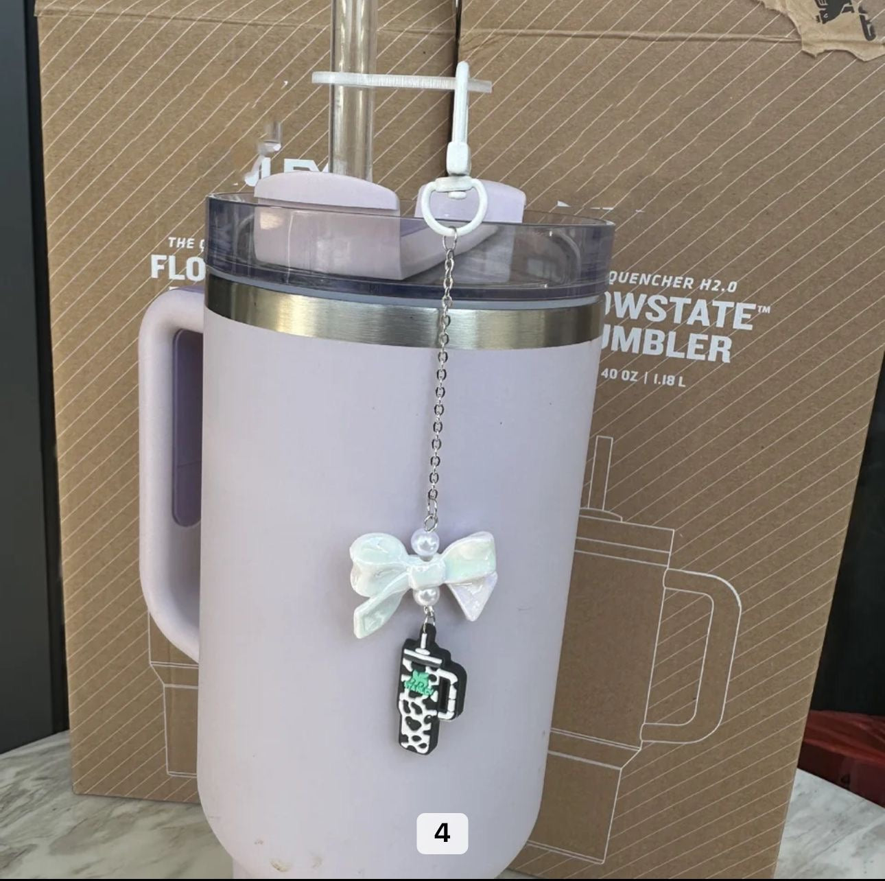 Tumbler charm with  bow