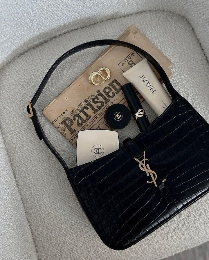 YSL Black Crocodile shoulder bag (In Stock)