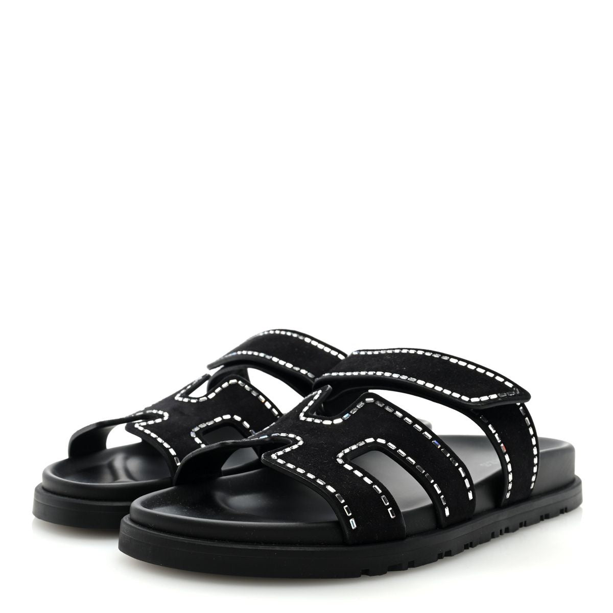 Hermès Black Suede Rhinestone Chypre
Sandals
