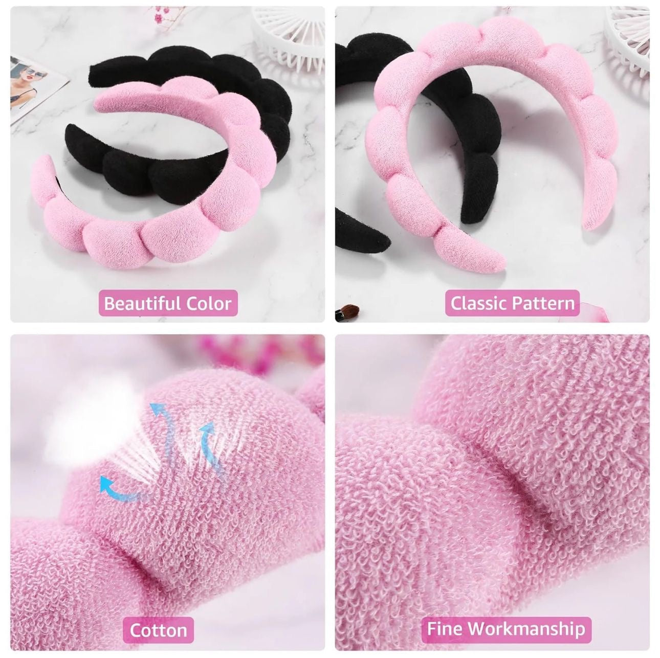 Spa headband with wristband set