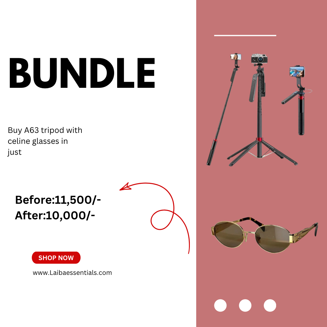 A63 Bluetooth tripod and Celine glasses bundle 3