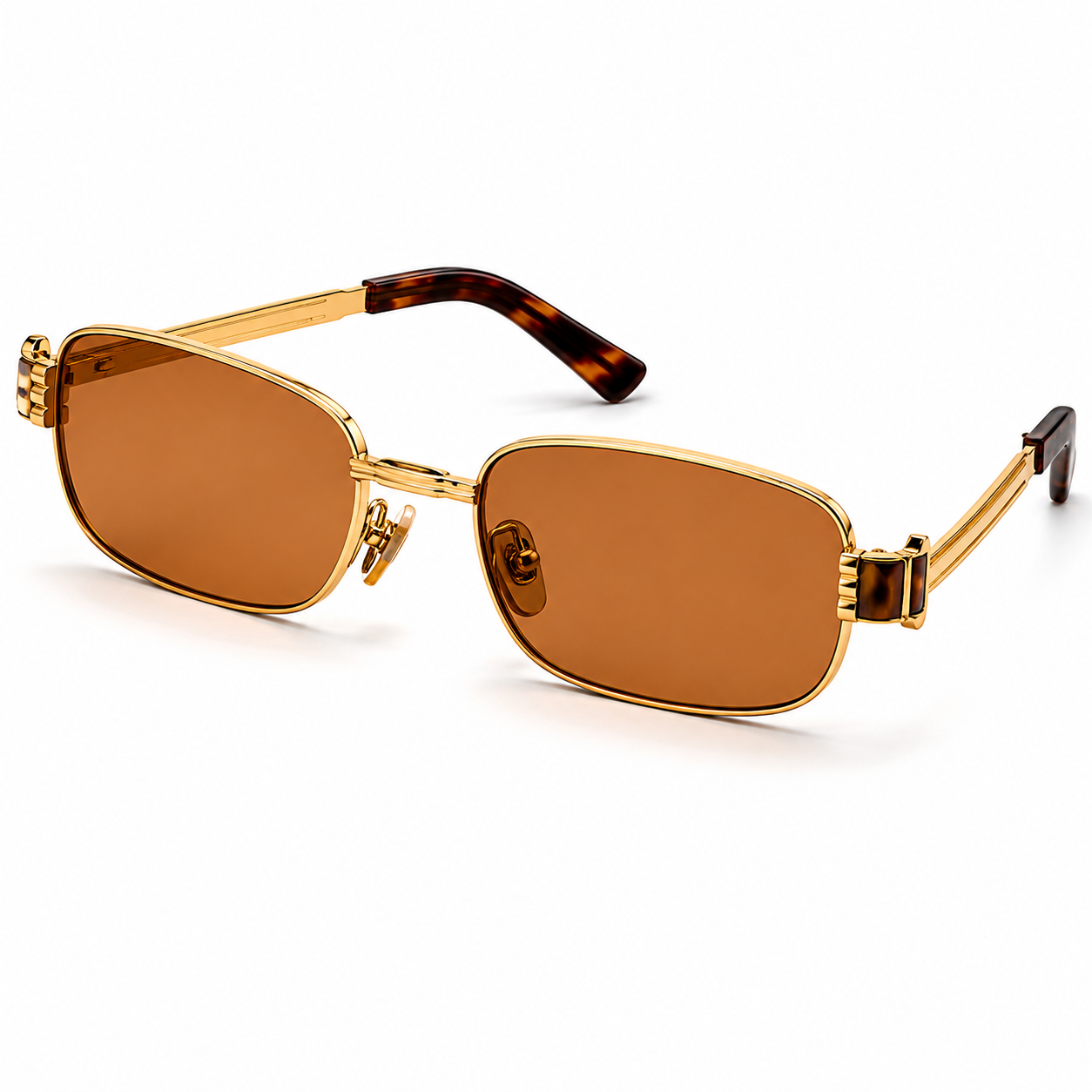 Bottega Veneta Rectangular Metal Sunglasses