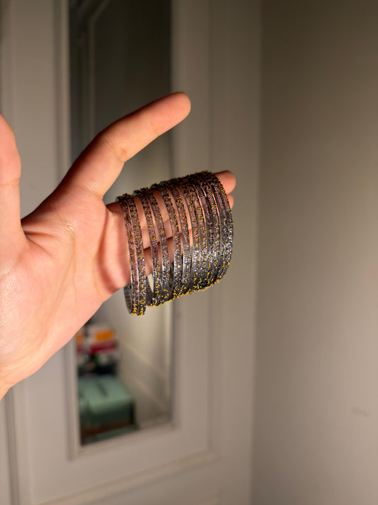 Grey Indian Raindrop Bangles