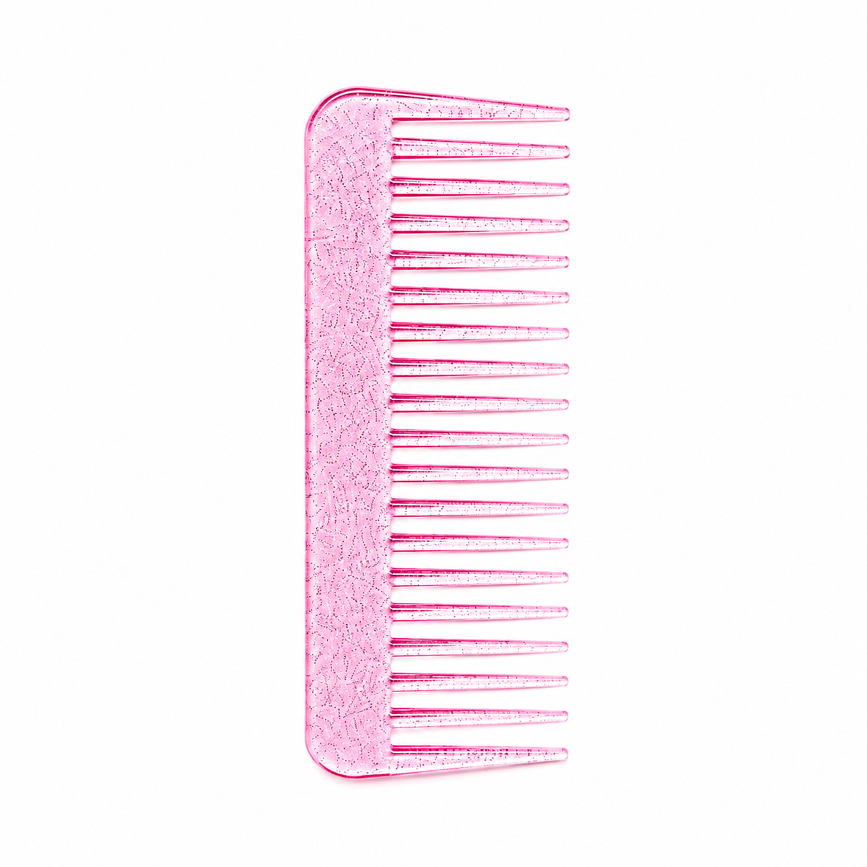 Transparent glitter hair comb