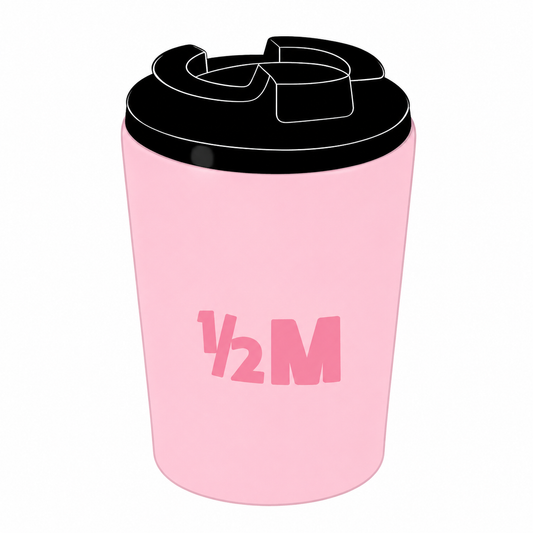 Pink Coffee Cup Metal Phone Charm Sticker
