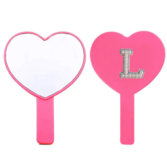 Heart pink makeup vanity mirror