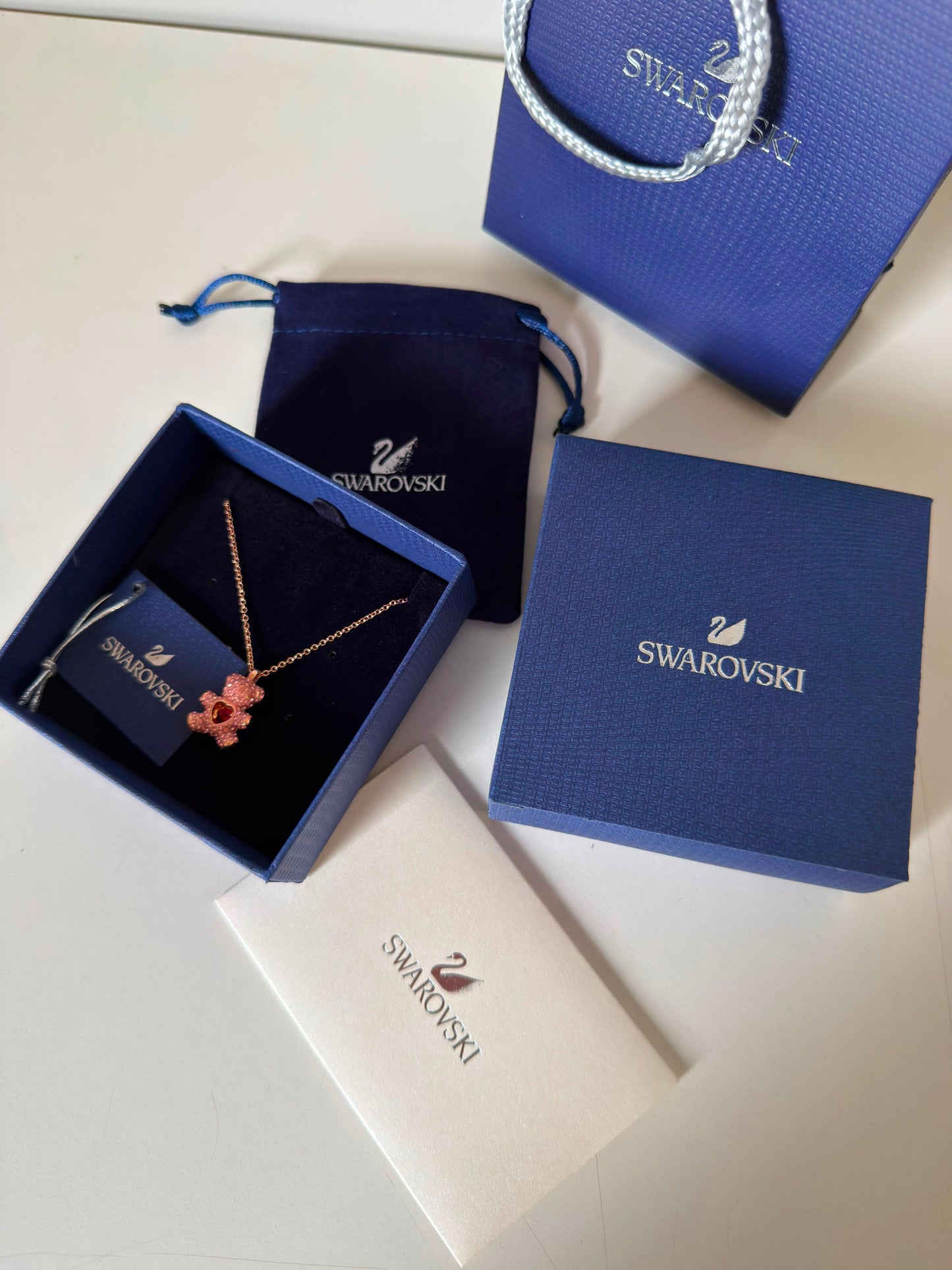 SWAROVSKI- teddy pendant(with box & proper packaging)