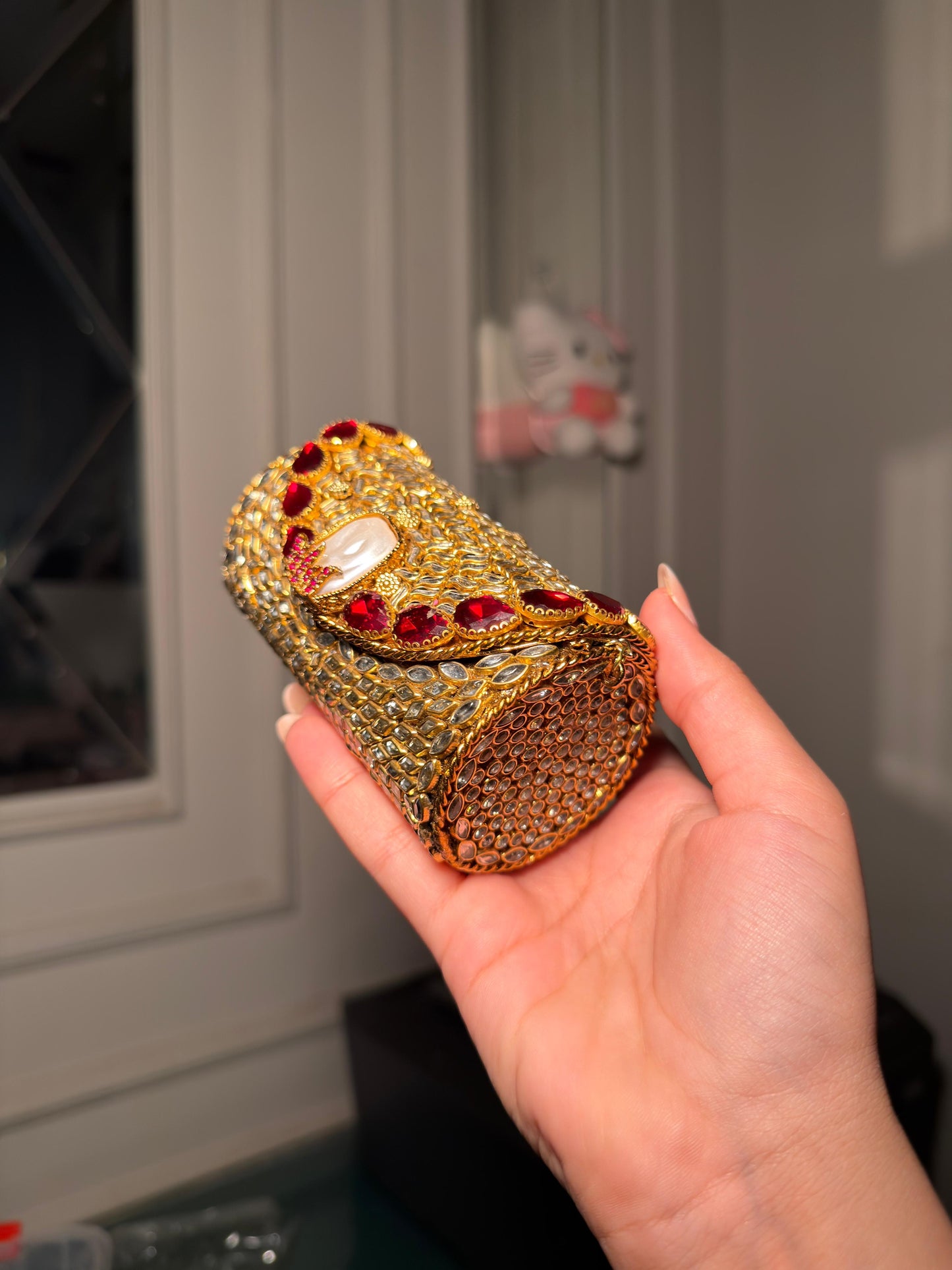 Ruby Royale Kundan Clutch