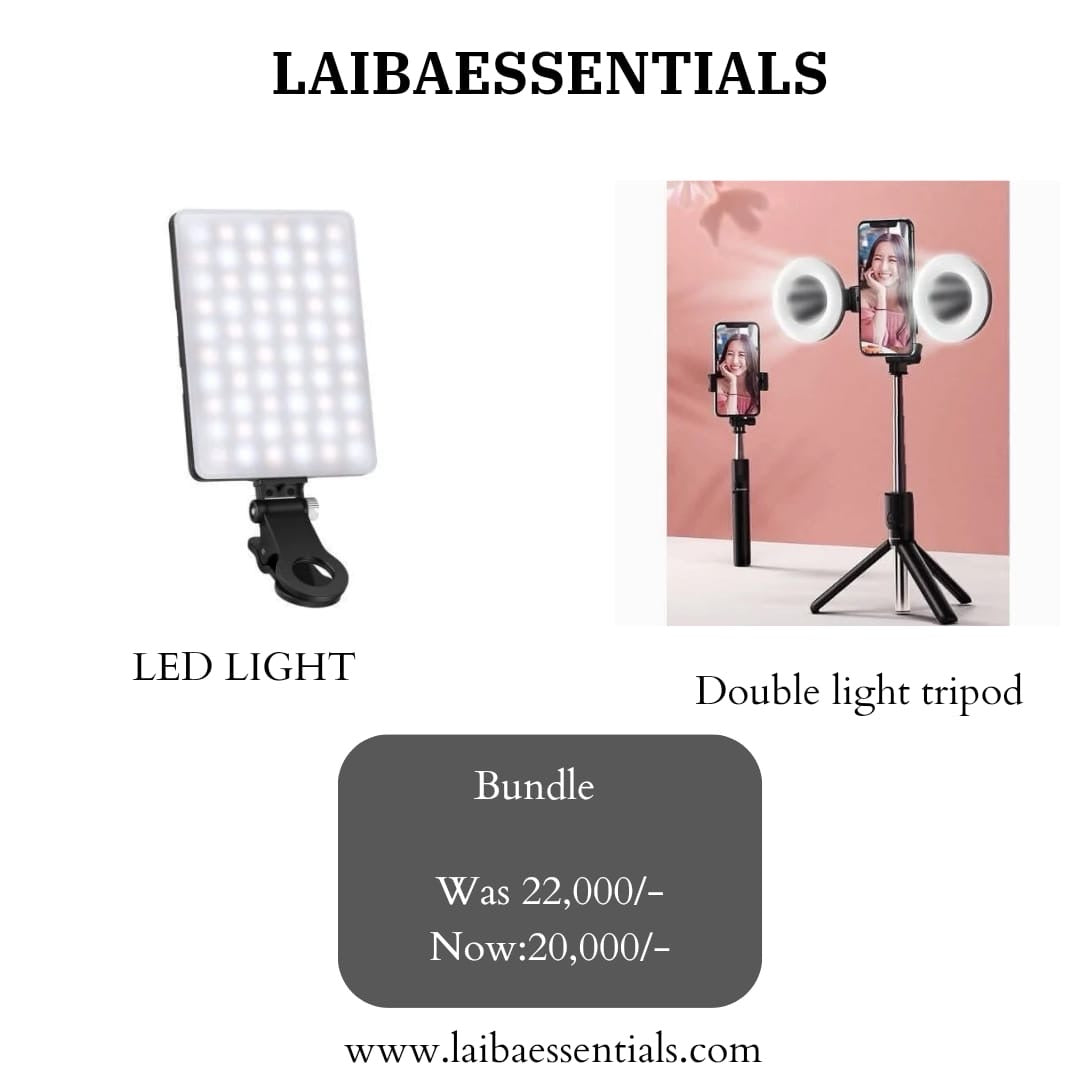 Double light tripod and led light