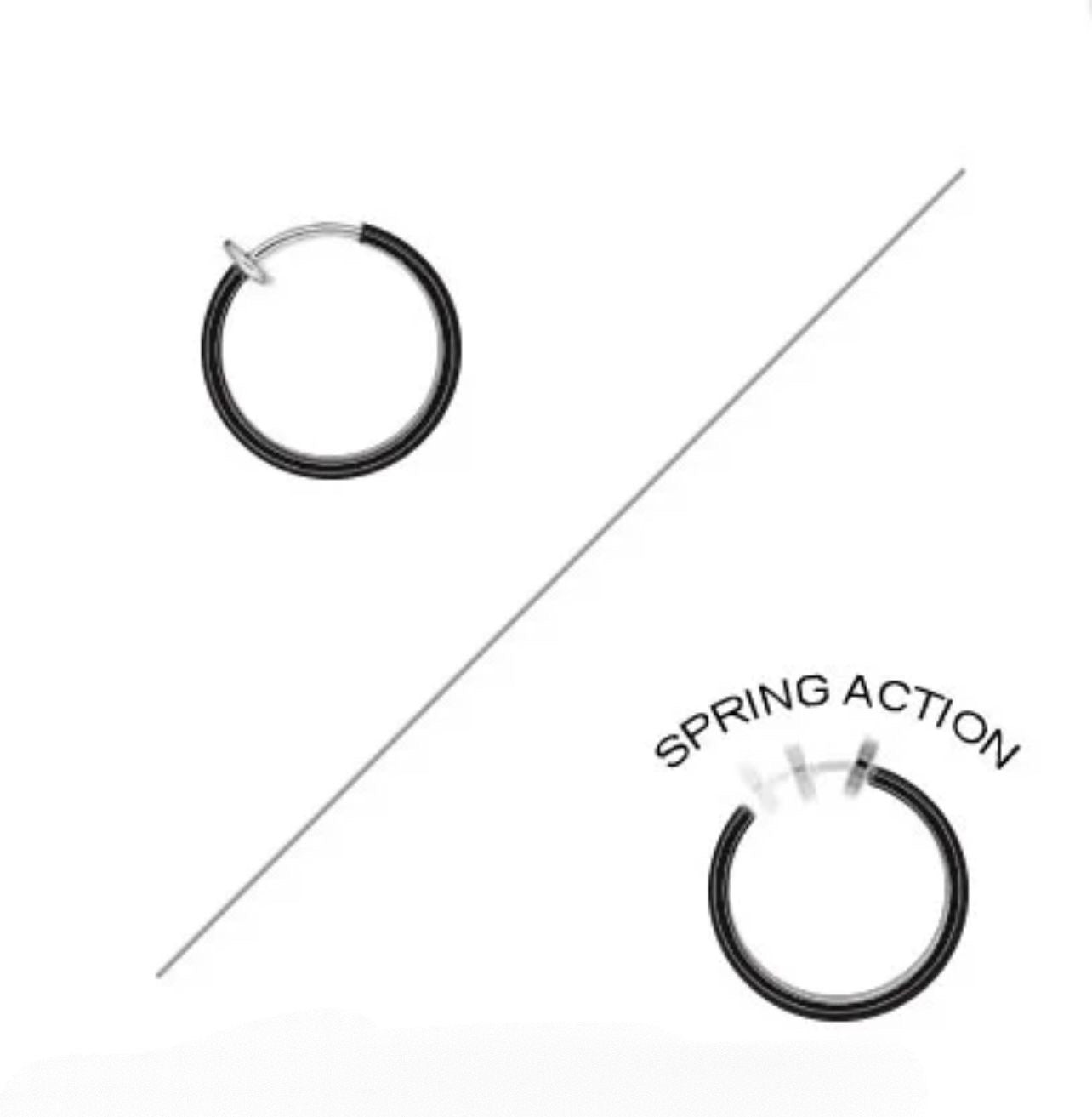 No hole clip ear cuff spring duo