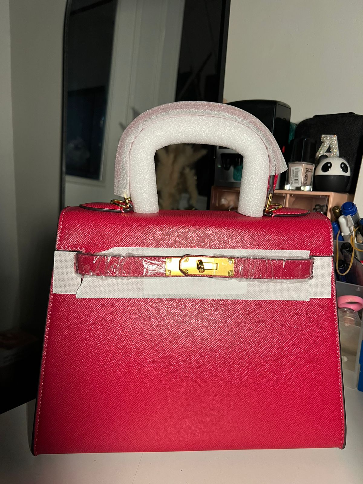 Pink big Kelly Birkin hand bag (In Stock)