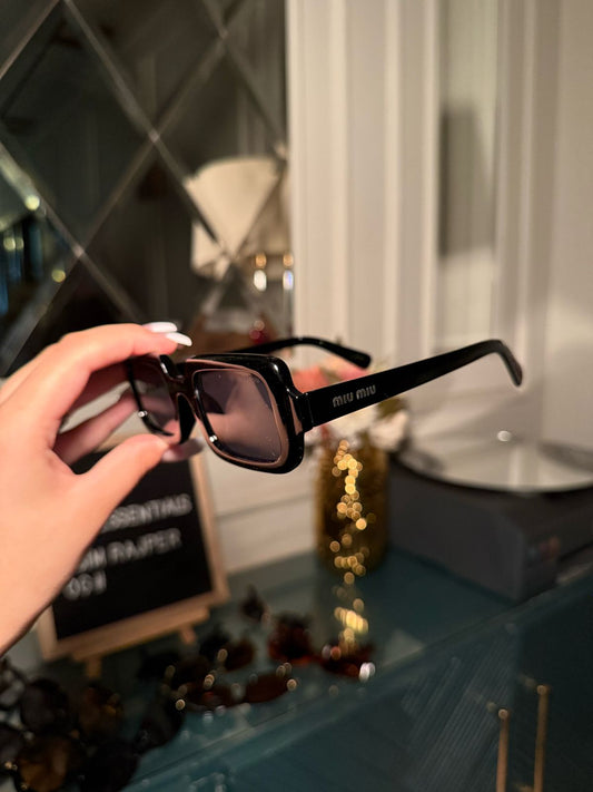 Black Grey Miu Miu Square Glasses (IMMEDIATE DELIVERY AVAILABLE)