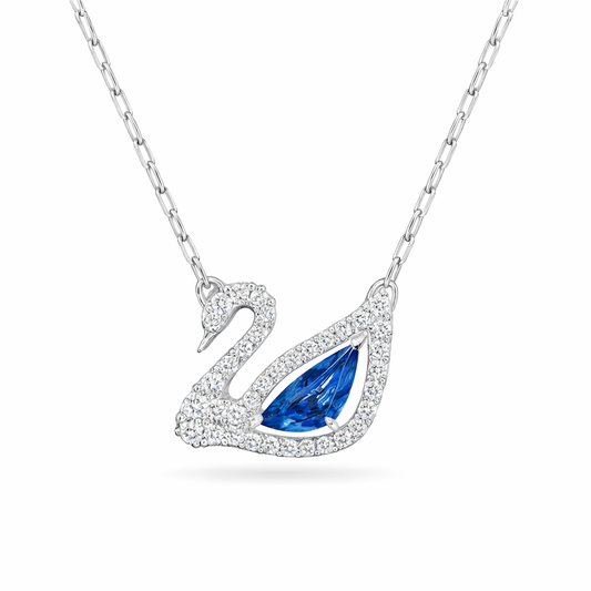 Swarovski Swan Pendant, Blue stone, Rhodium plated (Immediate Delivery Available) COME’S WITH BRANDED PACKAGING