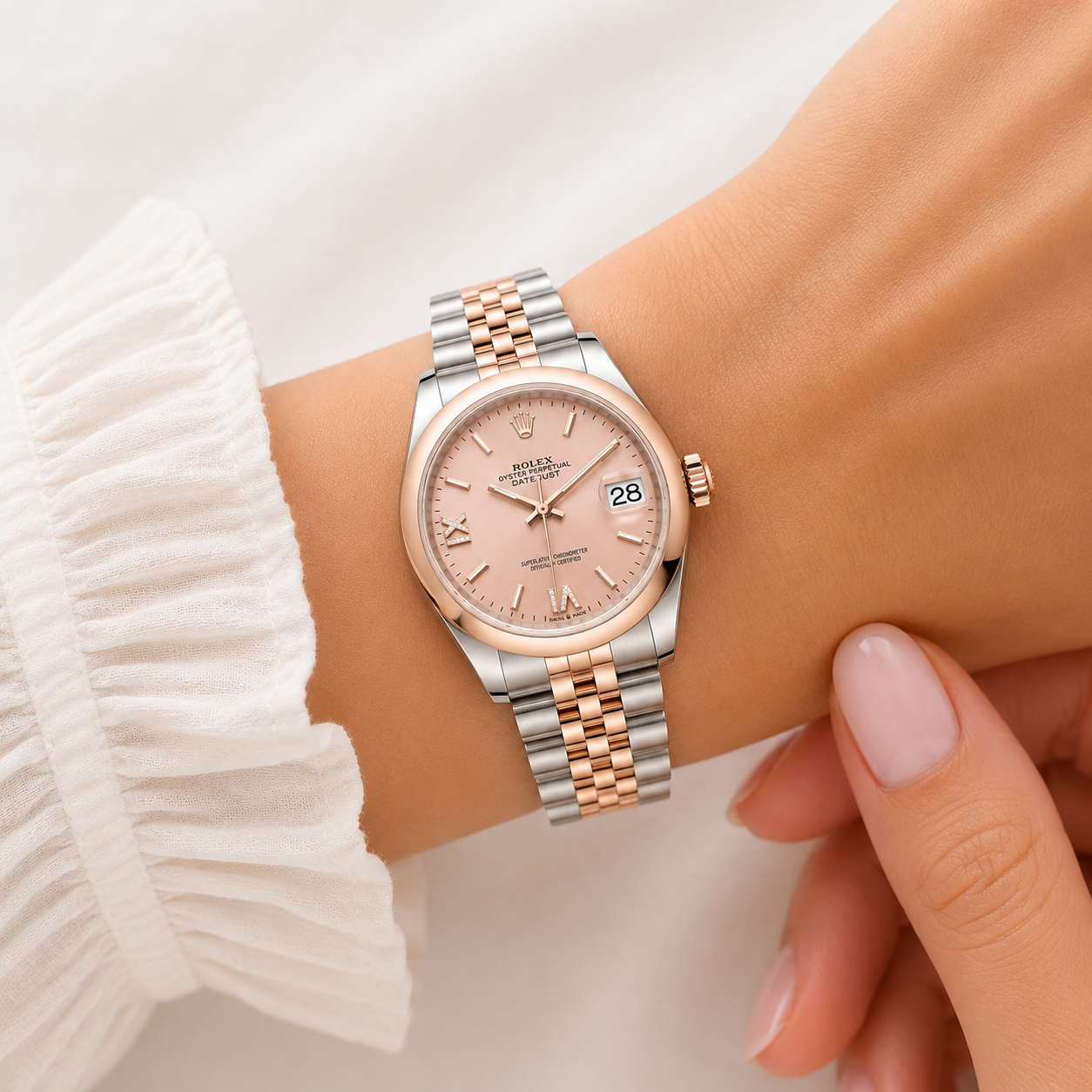 Rolex Datejust 28 Pink Dial – Everose Gold Two Tone(With Box & Proper Packaging)