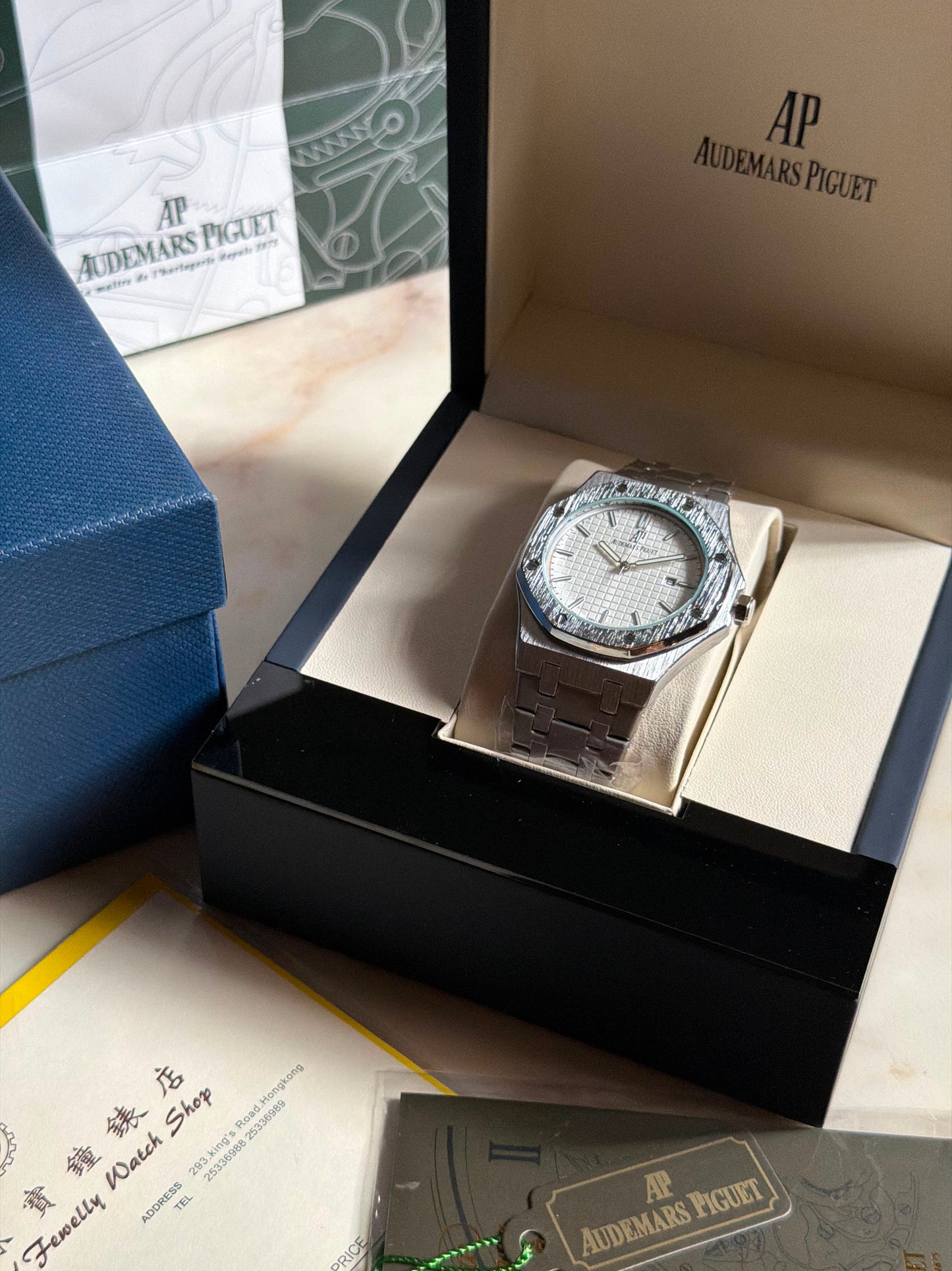Audemars Piguet Royal Oak Silver Chain White Dial watch(With Box & Proper Packaging)