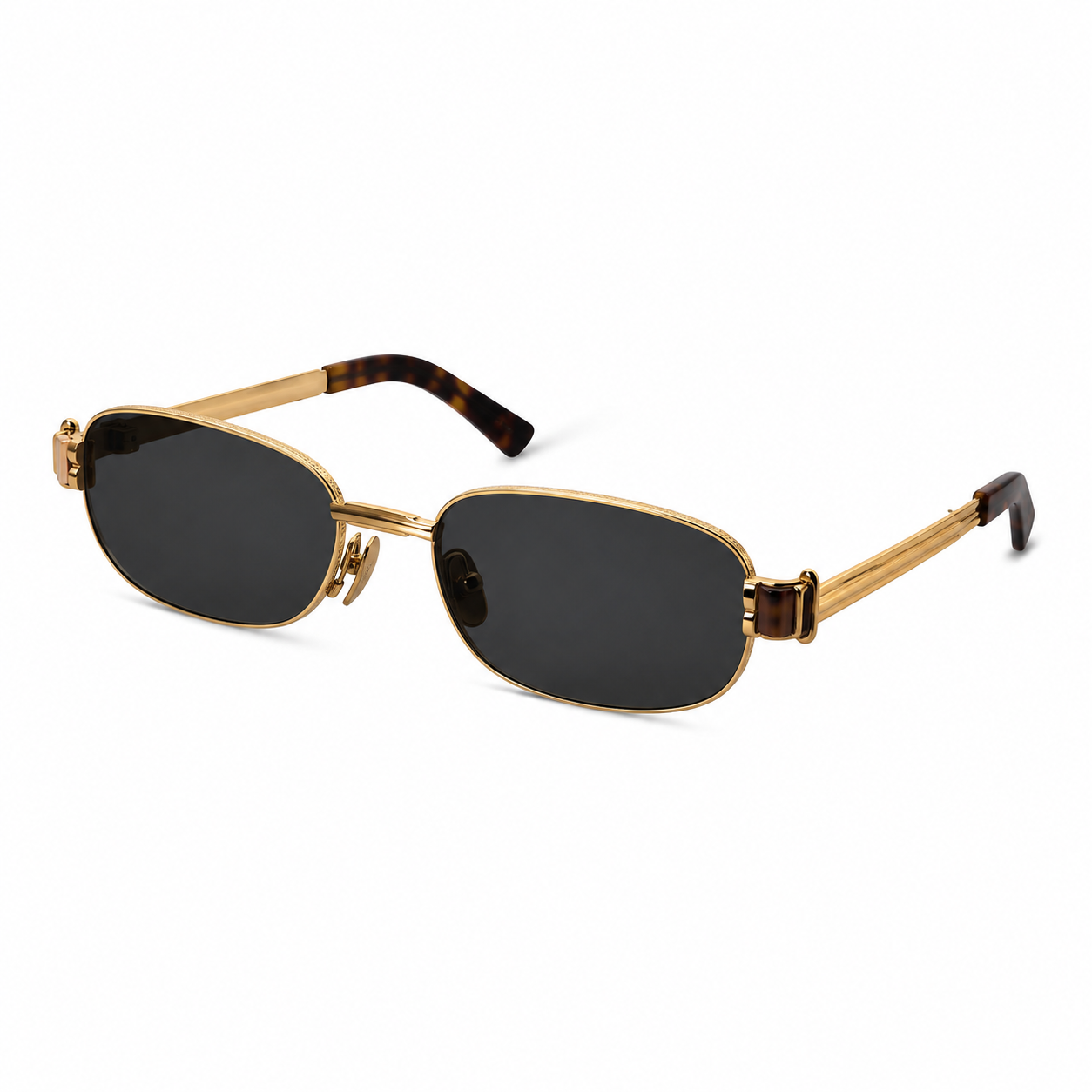 Bottega Veneta Rectangular Metal Sunglasses