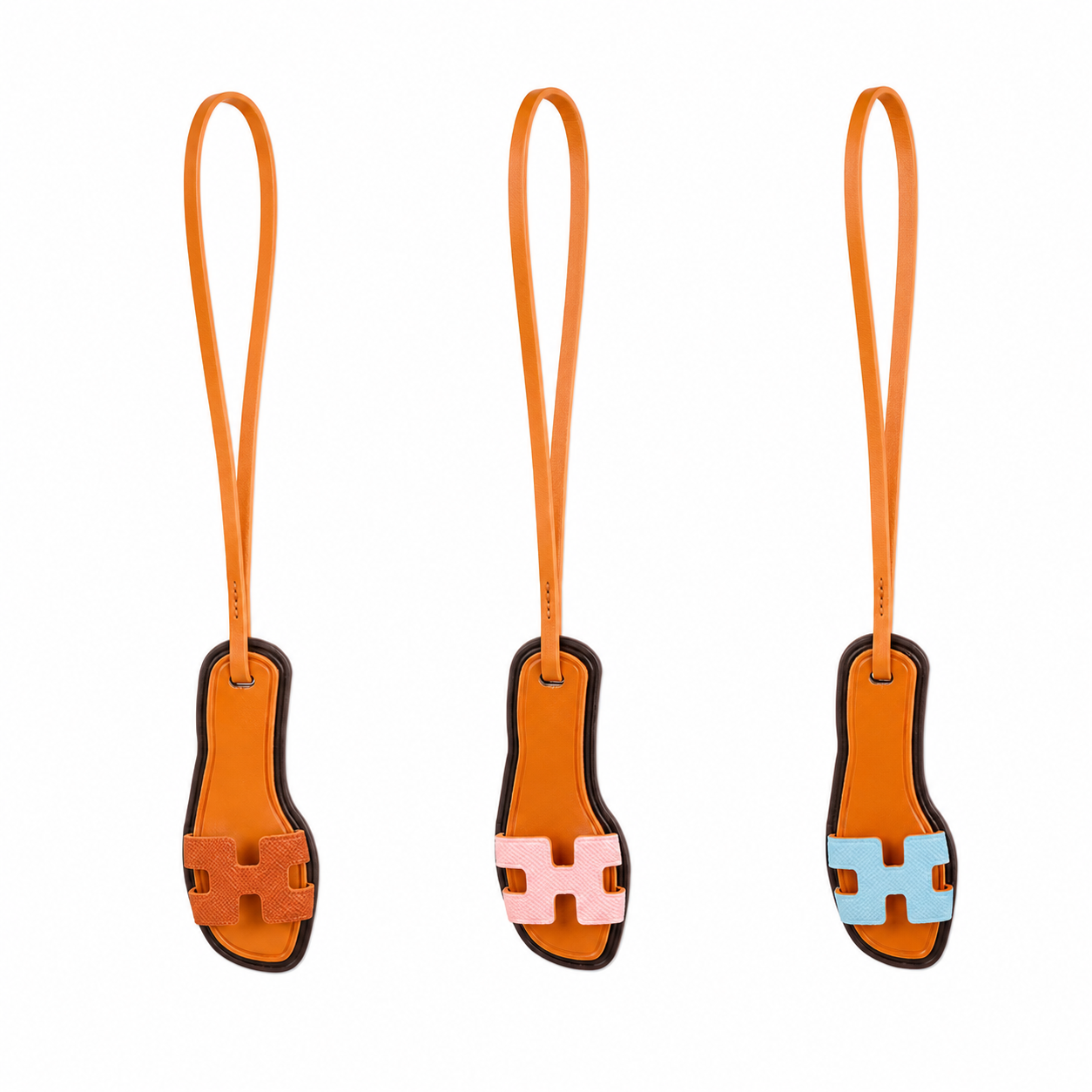 Hermes Mini Sandal Leather Bag Charm