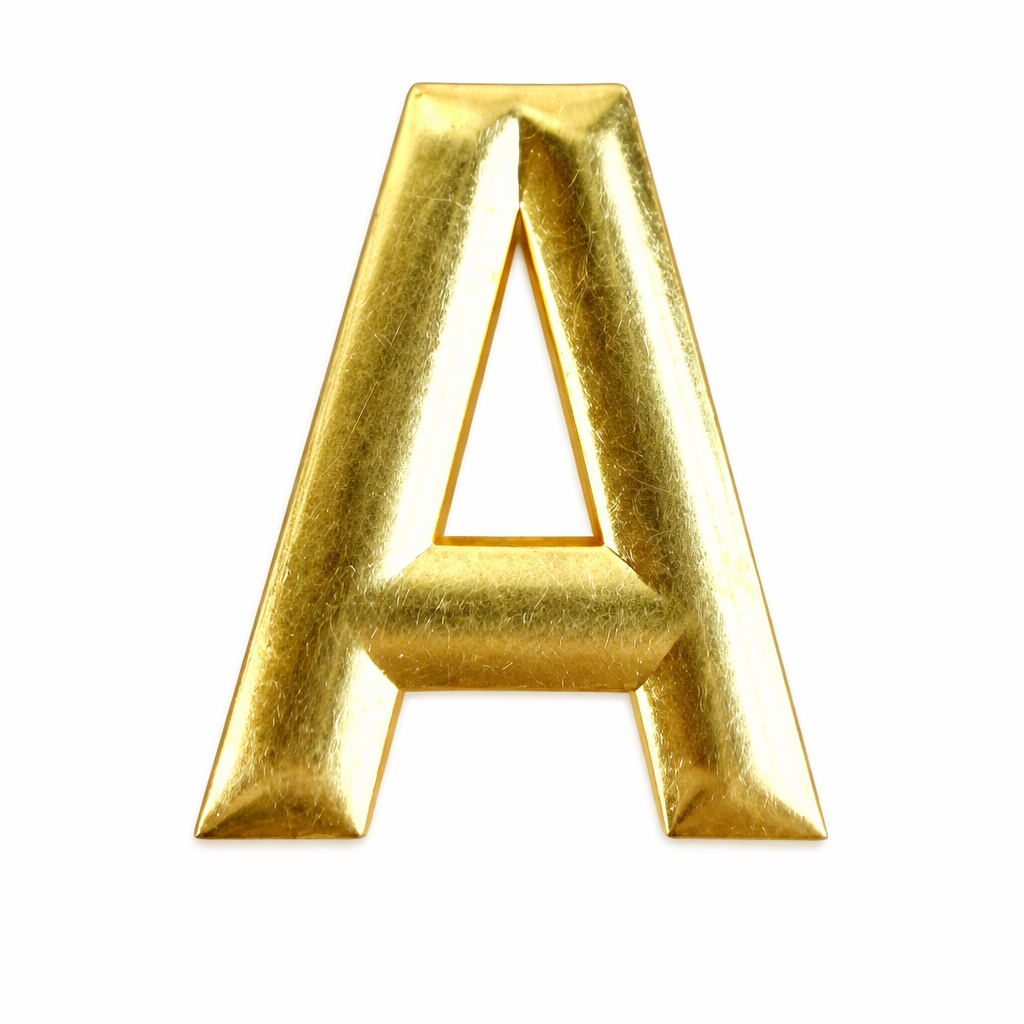 Golden Letter A – Metal Phone Charm Sticker