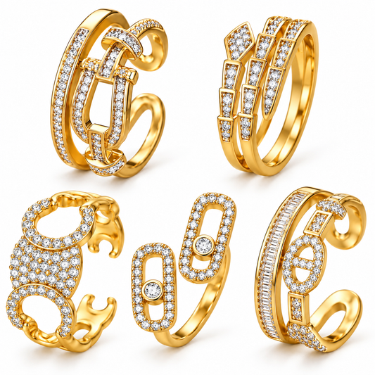 Luxe Adornments Collection adjustable table ring (Laibaessentials packaging)