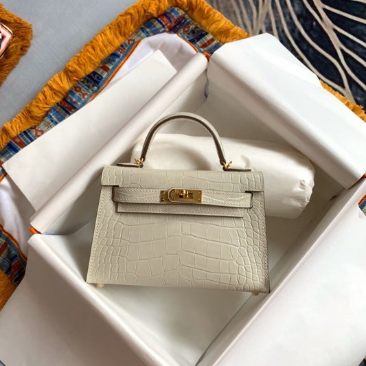 White Mini Kelly Birkin bag (In Stock)