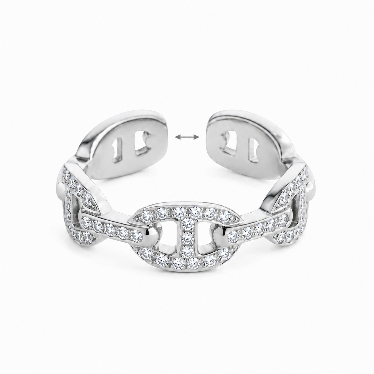 Hermes Anchor Chain Enchained Ring, Small Model (With Box & Proper Packaging)