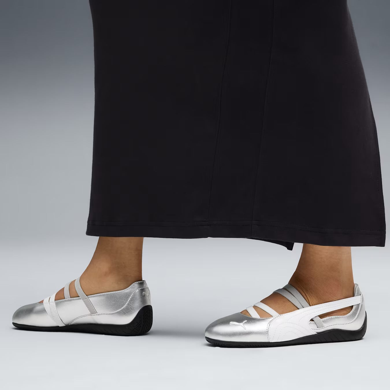 Puma Silver-White Speedcat Ballet Metallic Shoes Women