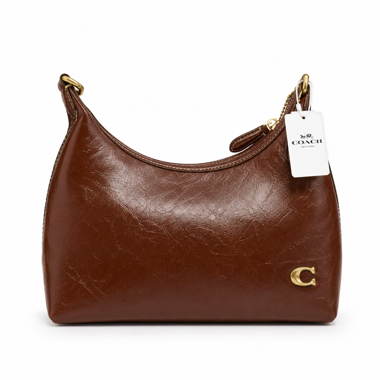 Coach proper leather maple color with entire box packaging premium quality