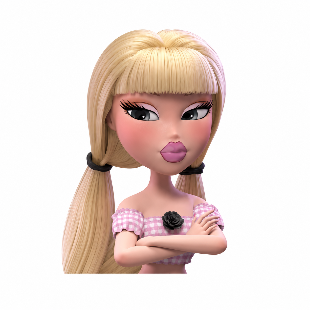 Blonde Fashion Doll Metal Phone Charm Sticker