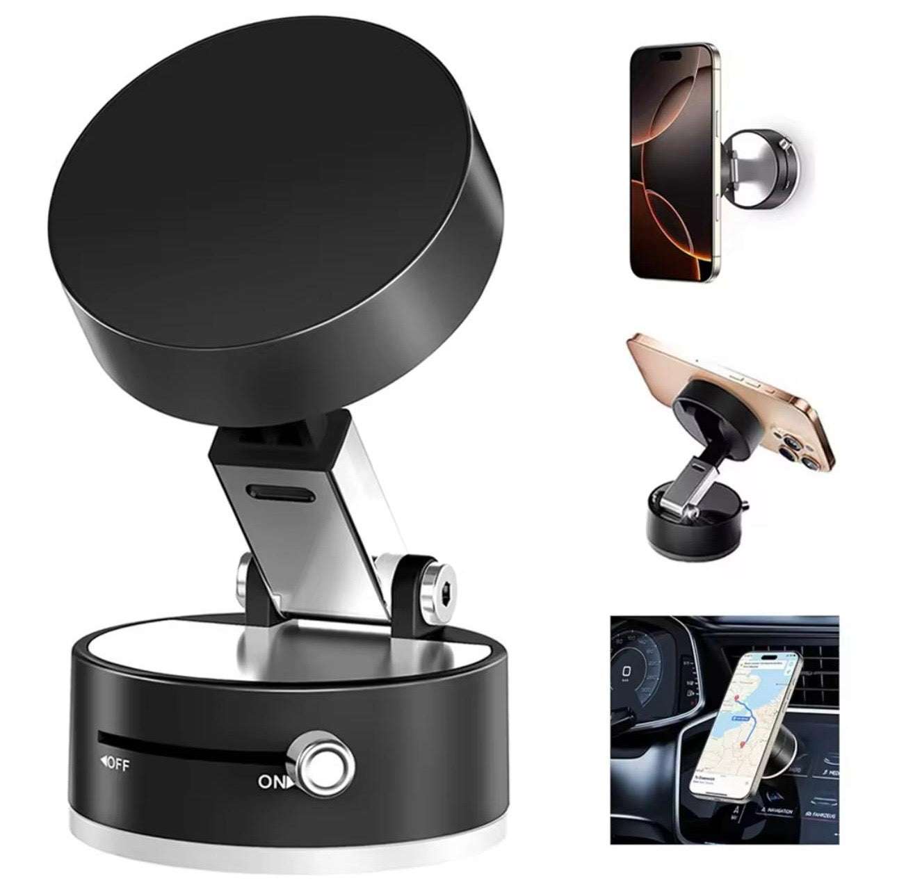 MagSafe-compatible magnetic phone holder/stand