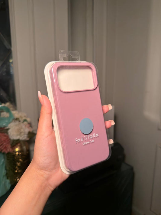 Soft Pink 17 pro max silicon phone case