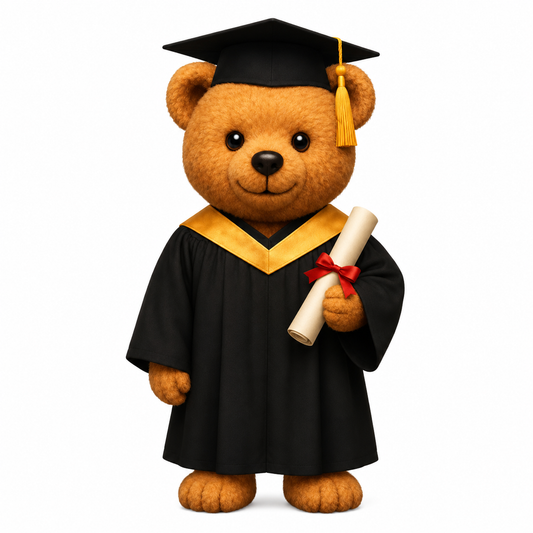 Graduation Teddy Bear Metal Phone Charm Sticker