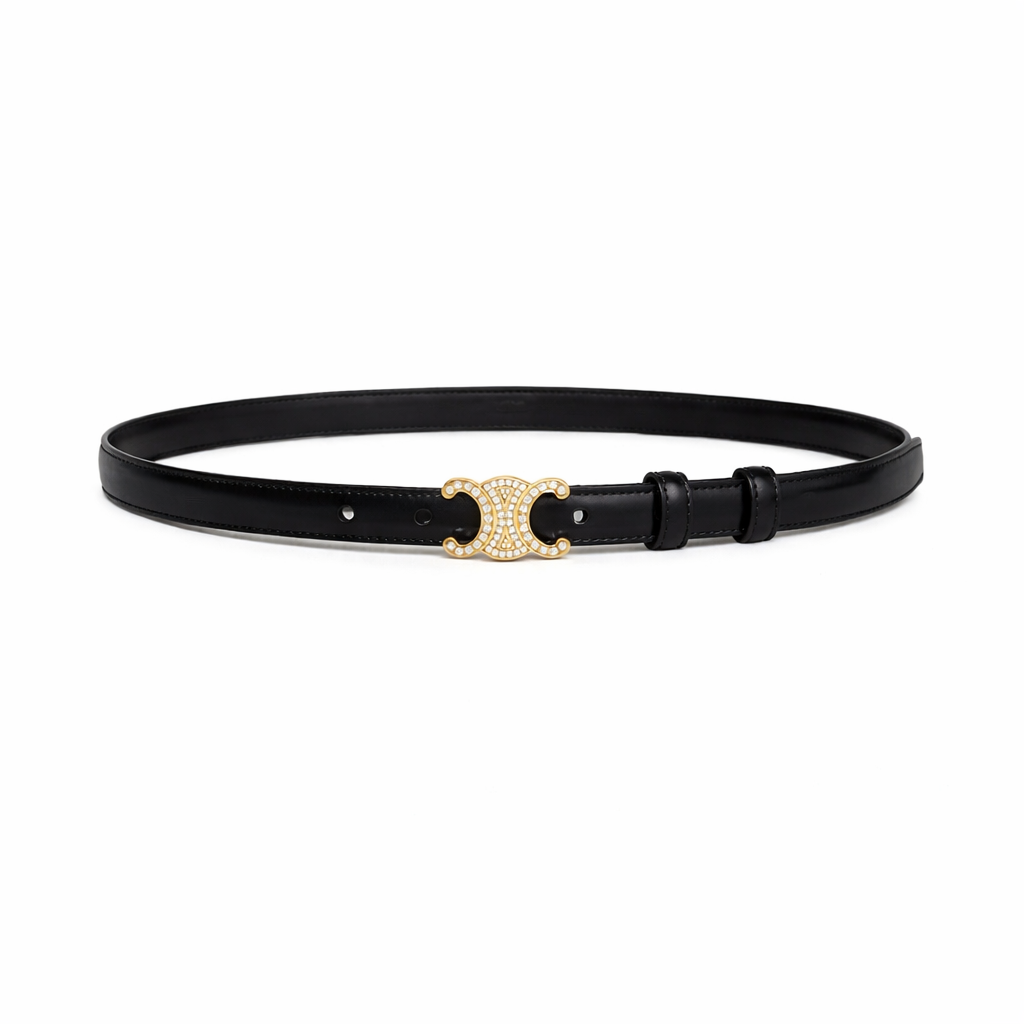 Celine Triomphe 18mm Belt in Taurillon Leather – Black
(IMMEDIATE DELIVERY AVAILABLE)  (WITH BOX)
