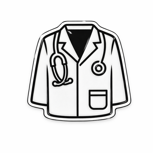 Doctor Coat Medical Metal Phone Sticker