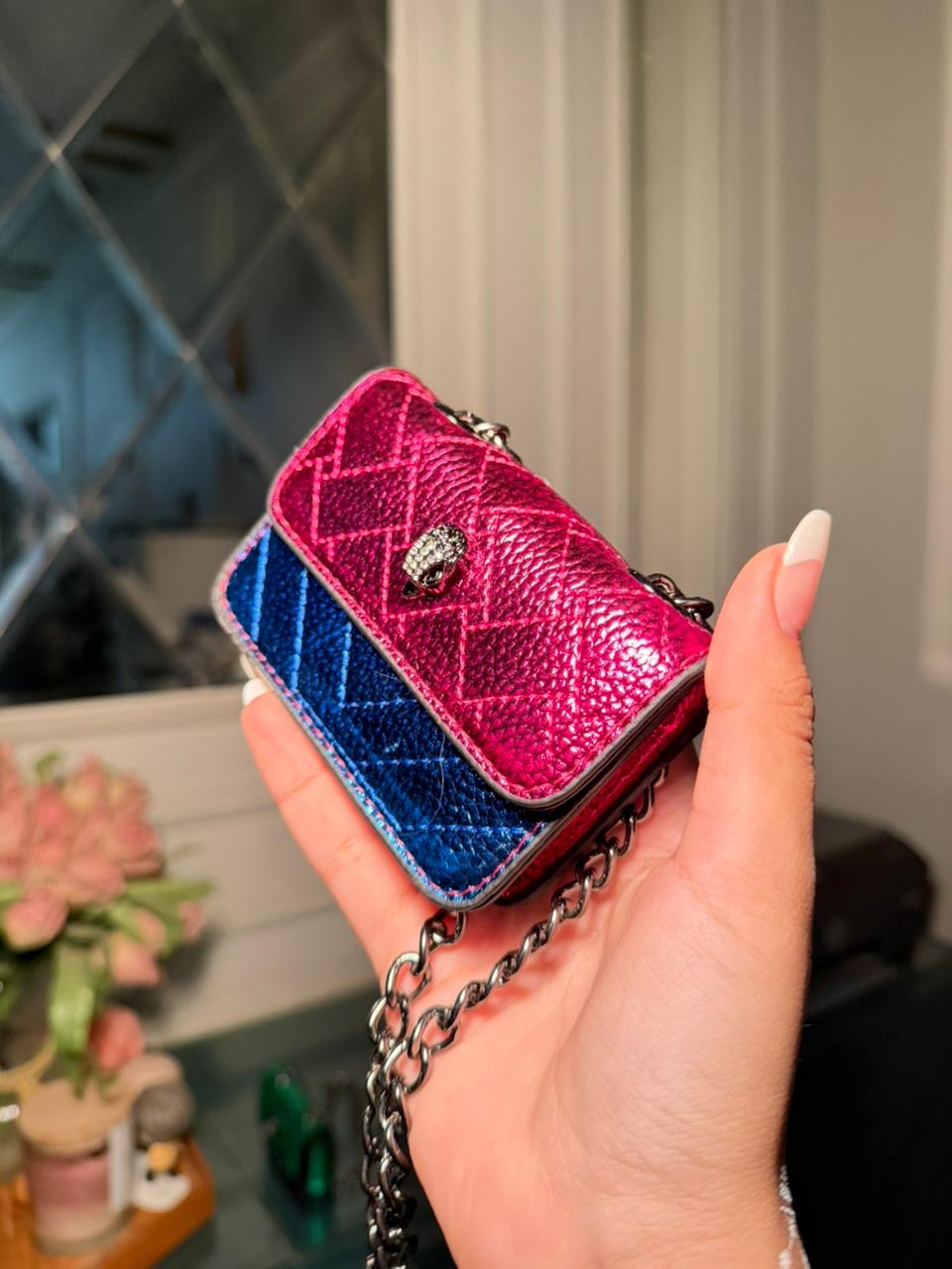 Kurt Geiger Kensington Mini Quilted Bag – Rose Red (IMMEDIATE DELIVERY AVAILABLE)